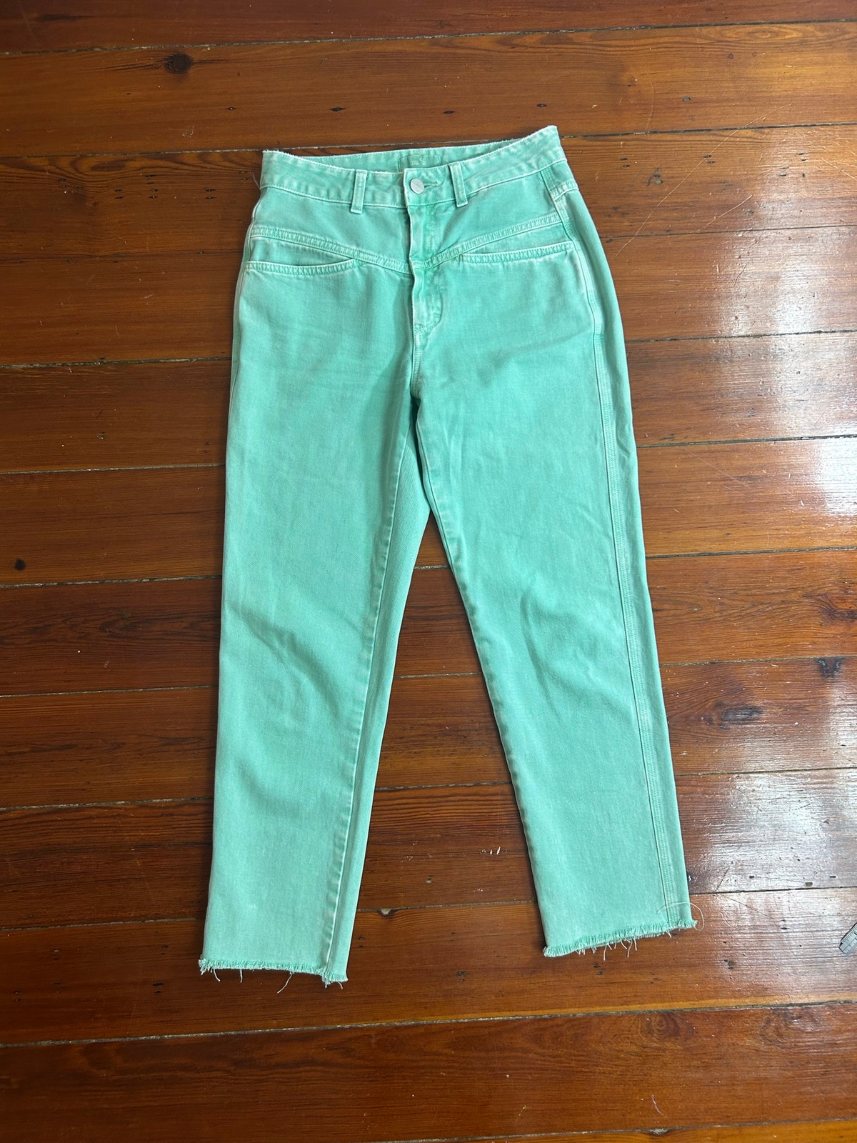 Closed Pedal Pusher Jeans Eu 42 Mint Green Cropped Denim Made In Italy